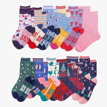 12 Day Christmas Advent Calendar Nautical Bamboo Socks Women's, 2 of 3