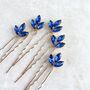 Gold And Royal Blue Hair Pin Set, thumbnail 3 of 6