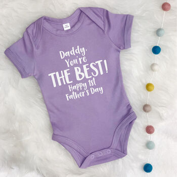 Daddy You're The Best Happy 1st Father's Day Babygrow, 3 of 10