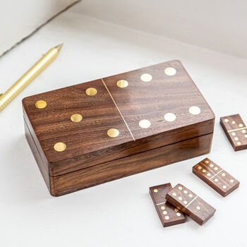 Personalised Luxury Brass Dominos Gift Box, 2 of 4