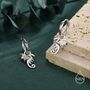 Sterling Silver Flying Dragon Huggie Hoop Earrings, thumbnail 3 of 11