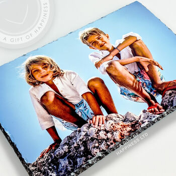 Large Rectangle Rock Photo Slate For Family Photos, 2 of 5