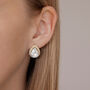 Gold Plated Teardrop Crystal Stud Earrings, thumbnail 2 of 3