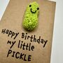 Little Pickle Crochet Birthday Card Handmade, thumbnail 7 of 8