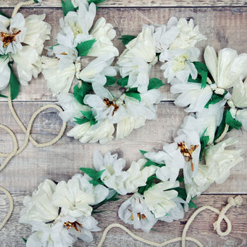 White Blossom Flower Garland By Postbox Party | notonthehighstreet.com