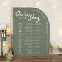 Modern Arch Acrylic Wedding Order Of The Day Timeline, thumbnail 1 of 5