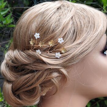 Set Of Two Floral Bridal Hair Pins, 2 of 13