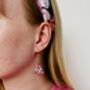 Gold And Pink Glitter Christmas Tree Earrings / Holiday Jewellery / Christmas Gift, thumbnail 9 of 9