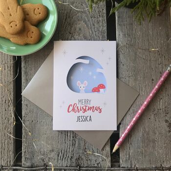 Personalised Woodland Christmas Card, 3 of 6