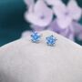 Sterling Silver Flower Cz Stud Earrings, thumbnail 2 of 12