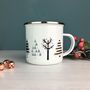 Cool Nordic Christmas Tree Enamel Mug, thumbnail 3 of 5