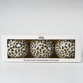 Trio Of Baubles In Swedish Design Filled With Swedish Chocolates, 11 of 12