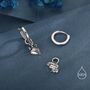 Sterling Silver Anatomical Brain And Heart Asymmetric Huggie Hoop Earrings, thumbnail 5 of 12