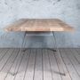 Albert Stainless Steel A Shaped Legs Oak Dining Table, thumbnail 6 of 8