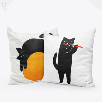 Black Cat Cushion Cover Set Of Two, 4 of 12