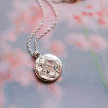 Family Birthstone Personalised Classic Disc Necklace, 5 of 12