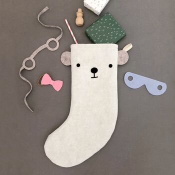 Polar Bear Handmade Felt Dress Up Christmas Stocking, 5 of 12