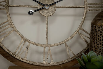 Round Weathered Wood And Metal Wall Clock, 6 of 11