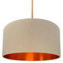 Oatmeal Linen Lampshades With Copper Or Gold Lining, thumbnail 1 of 5