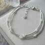 Moonstone And Pearl Double Stranded Bracelet, thumbnail 3 of 6