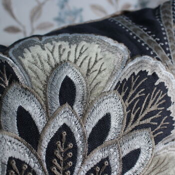 Handmade Repurposed Fabric Embroidered Beauty Cushion, 3 of 6