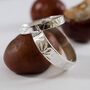 Botanical Wedding Bands In 9ct White Recycled Gold, thumbnail 1 of 8