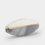 Oval Brass Centred Marble Cupboard Door Knob, thumbnail 4 of 7