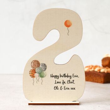 Personalised Number Card, Animal Print Balloons, 3 of 10
