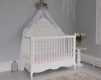 Ophelia Cot Bed Three In One White Fabric, 2 of 4