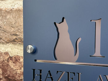 Personalised Cat Silhouette Design House Number Sign Acrylic, 5 of 10