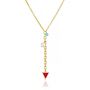 Multi Gemstone Lariat Necklace In Gold Vermeil, thumbnail 2 of 3