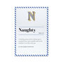 N Is For Naughty Pin Badge And Card, thumbnail 4 of 4