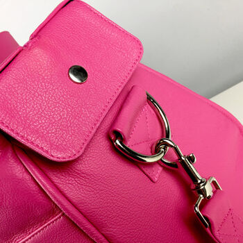 Personalised Handcrafted Pink Overnight Bag, 5 of 9