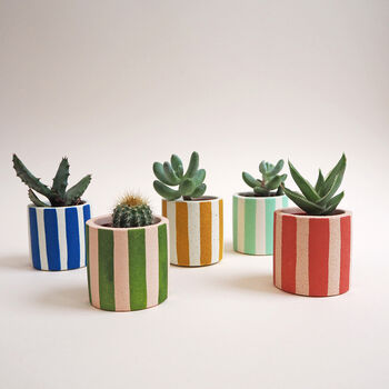 Mini Stripy Pot / Tea Light Holder Choose Your Colours, 2 of 5