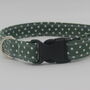 Dark Green Polkadot Dog Collar, thumbnail 3 of 12