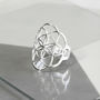 Sterling Silver Geometric Flower Ring, thumbnail 1 of 5