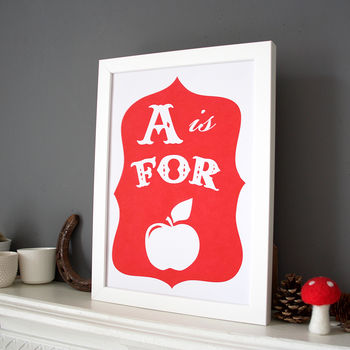 A Is For Apple Alphabet Risograph Print, 3 of 10