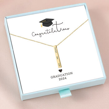 Personalised Graduation Milestone 3D Bar Necklace, 6 of 10