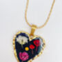 Real Flowers Black Heart Necklace Small Hand Made, thumbnail 4 of 10