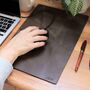 Engraved Vintage Leather Mouse Pad, thumbnail 1 of 5