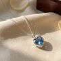 Mini Heart Blue Topaz December Birthstone Necklace, thumbnail 1 of 3