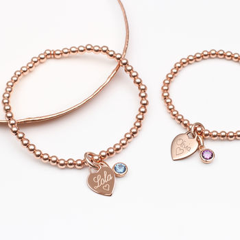 18ct Rose Gold Plated Personalised Birthstone Bracelet, 2 of 7
