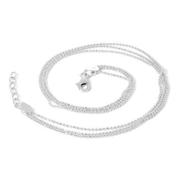 Sterling Silver Simple Triple 1mm Bead Chain Anklet, 2 of 3