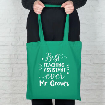 Personalised Best Teacher Or Teaching Assistant Bag, 8 of 9