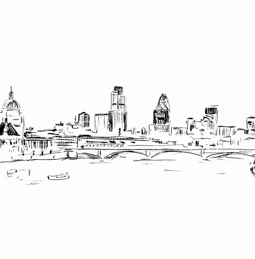 london river thames skyline art print by 2by2 creative ...