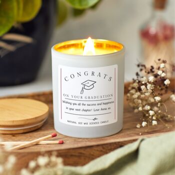 Personalised Congratulations On Graduation Scented Candle Gift, 3 of 10
