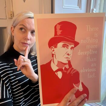 Sherlock Holmes Portrait Print And Quote, 5 of 7