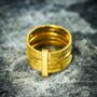 Five Band Textured Gold Plated Silver Stacking Ring, thumbnail 1 of 6
