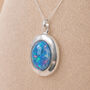 Personalised Sterling Silver Opal Triplet Gemstone Photo Locket Necklace, thumbnail 1 of 6