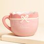 Pink Ceramic Scallop Edge Bow Mama Mug, thumbnail 1 of 4